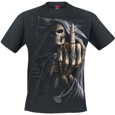 Spiral T-shirt - Bone Finger - S tot 3XL - voor Mannen - zwart