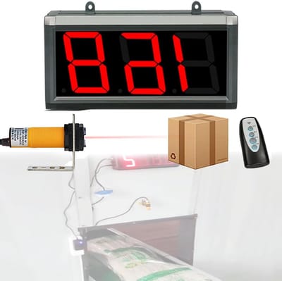 Digitale Teller - Bezoekersteller Toerenteller - Productie Efficiëntie - Afstandsbediening Reset - 0-999999 Tellingen - Grijs