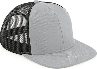 Beechfield 'Original Flat Peak 6 Panel Trucker Cap' Grijs/Zwart