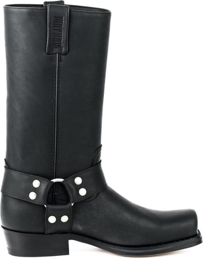 Mayura Boots 01 Zwart/ Biker Western Heren Laarzen Vierkante Neus Platte Hak Vast Sierspoor Maat EU 41