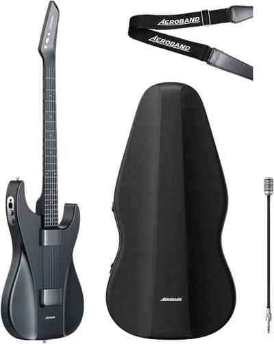 AeroBand Smart Gitaar – Ingebouwde Speaker - Bluetooth Elektronische Gitaar met Case, Strap & Mic – Muziekinstrument Set - AUX - MIDI