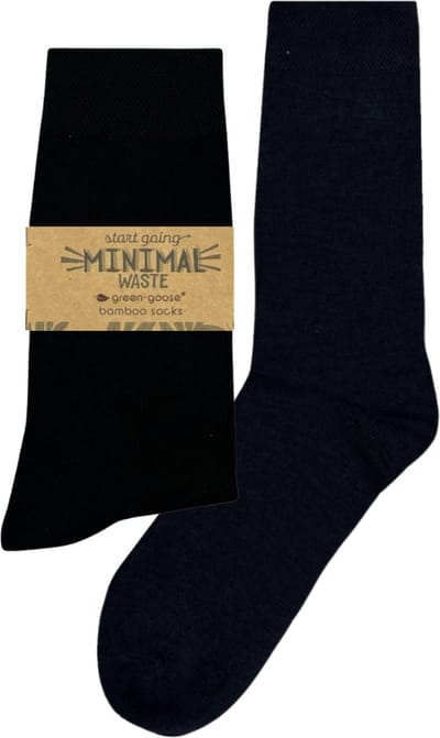 green-goose® Heren Sokken Bamboe - Maat 40-46 - 2 Paar - Zwart 85% Bamboe - Zacht, Admenend en Duurzaaam!