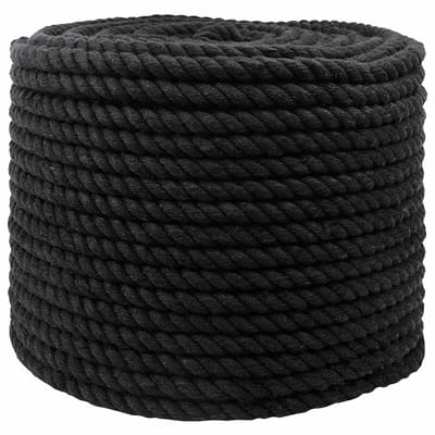 vidaXL - Katoenen - Touw - 14 - mm - 250 - m - Zwart - 100% - katoen