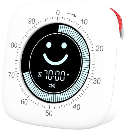 Timer - Kookwekker - Visuele timer - Kindertimer - Aftellen van 100 minuten - Snelle installatie - Stille en trilstand - Instelbaar volume - Tijdmanagementtool voor keuken - School en kantoor