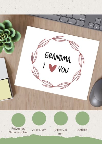 Akyol - grandpa i love you Muismat - Opa - de liefste opa - verjaardagscadeau - verjaardag - cadeau - cadeautje voor opa - opa artikelen - kado - geschenk - gift - 23 bij 19 cm