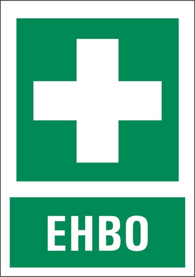 EHBO sticker met tekst 210 x 297 mm