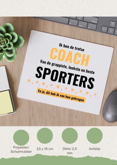 Akyol - ik ben de trotste coach van de grappigste, leukste en beste sporters, en ja dit heb ik van hun gekregen Muismat - Coach - de trotste coach - sport - verjaardagscadeau - verjaardag - cadeautje voor coach - coach artikelen - gift - 23 bij 19 cm