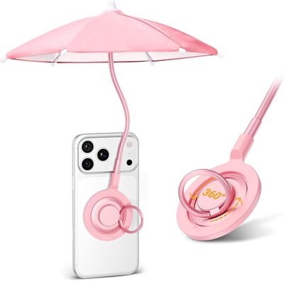 longziming -Mobiele Telefoon Zonnekap - Telefoon paraplu - Smartphone Parasol - Draagbare Scherm Bescherming - Magnetische Bevestiging - 360-Grad Draaibaar - Flexibel Ontwerp - Vermindert Schittering En Oververhitting - 1 Stuk