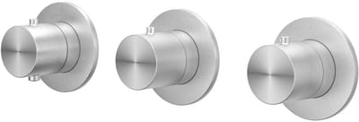 IVY Concord Afbouwdeel Inbouwthermostaat met 2 Stopkranen Symmetry met Ronde Rozetten - Geborsteld RVS 316