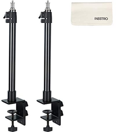 Tafellampstandaard Clipstandaard 2 Stuks - Verstelbare Aluminium 30-60 cm met 1/4 Inch Schroef voor Make-up, YouTube en Foto Video-opname