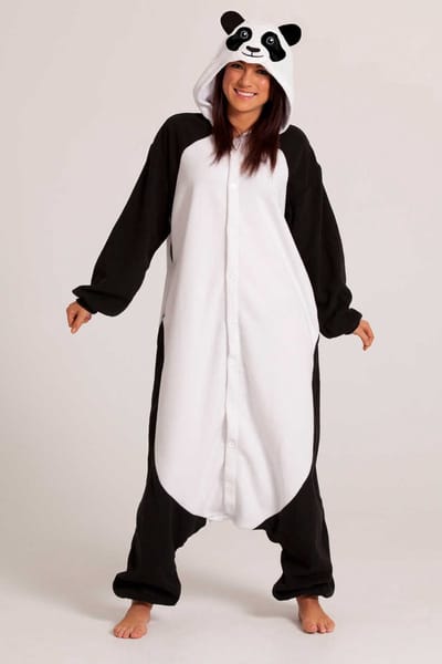 KIMU® Onesie Reuzenpanda Pakje - Maat 110-116 - Pandapak Kostuum Zwart Wit Panda Pak - Peuter Boxpakje Jumpsuit Pyjama Huispak Jongen Meisje Festival