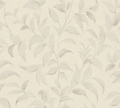 KLEINE TAKJES EN BLAADJES BEHANG | Landelijk - grijs zilver - A.S. Création Profitex 2