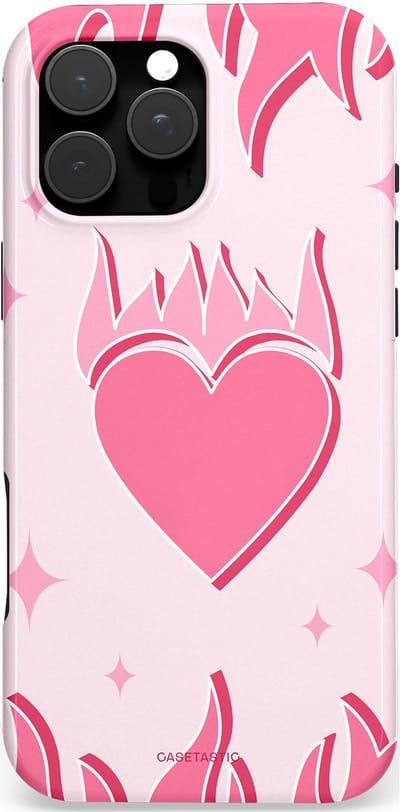 Casetastic Hoesje Geschikt voor Apple iPhone 16 Pro Max Magsafe - Stijlvolle Beschermende Duo-layer Case - Hartenvuur