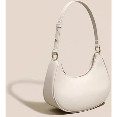 Schoudertas voor onder de arm voor dames, Een witte halvemaanvormige tas, Een eenvoudige en hoogwaardige pendeltas voor lente en zomer gray
