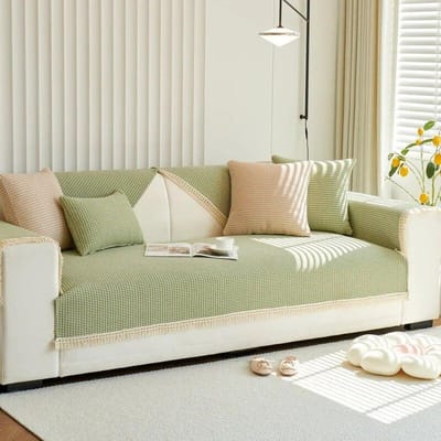 Alle Seizoenen Universeel Verdikt Volledige Dekking Groene Hoes Antislip Katoen Geweven Hoesdoek Rugdoek Sofakussen 70x70cm 1pcs