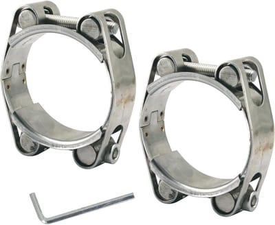 Zware T-bout slangklem van 35-45mm, roestvrij staal, dubbele kop, voor slangen en buizen, 20mm breedte (2 stuks met sleutel)