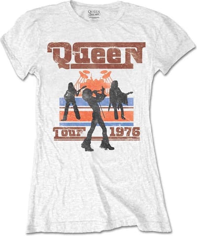 Queen - 1976 Tour Silhouettes Dames T-shirt - S - Wit