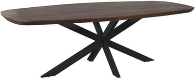 StarFurn Eettafel Madison - Deens Ovaal Bruin/Zwart - 280x110x76cm
