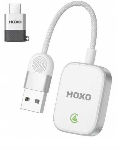 Draadloos Dongle geschikt voor Carplay - Bluetooth 5.0 & Wifi 5 GHz - Inclusief USB-C Adapter - Bellen, Navigeren, Muziek streamen