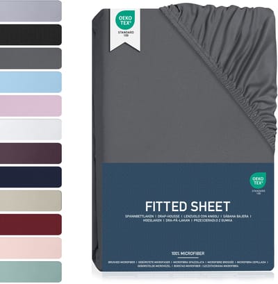BARBONS hoeslaken 90x200 - 35 cm Matrashoogte - Rondom Elastiek - Geborsteld Microvezel