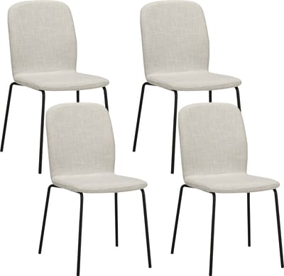 Albatros Stapelstoel ENNA Set van 4, Beige - Stapelbare Vergaderstoel - Bezoekersstoel, Comfortabele Stoelen voor Wachtkamer