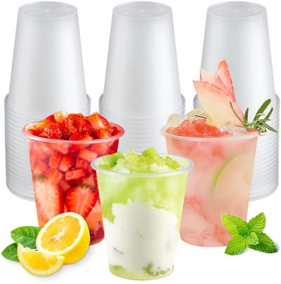 Dailygoods- Plastic Bekers 360 ml - Set van 60 - Herbruikbaar - Voedselveilig PP-materiaal - Flexibel en Duurzaam - Geschikt voor Feesten - Feestbekers