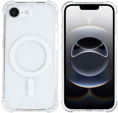 Rixus Anti-Burst Case With MagSafe For Apple iPhone 16e, 17e Transparent