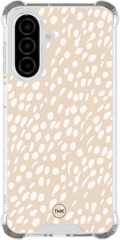 Shockproof hoesje geschikt voor Samsung Galaxy A26 - Sand dots - Schokbestendig - Verhoogde randen - TPU case - Extra Sterke Back Cover - Gestipt - Transparant, Beige