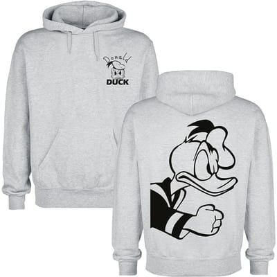 Mickey & Minnie Mouse - Disney Trui met capuchon - Angry Donald - S tot XXL - voor Mannen - grijs