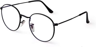 Ronde blauwlichtfilter computerbril zonder sterkte, metalen frame voor oogcomfort, geschikt voor dames en heren