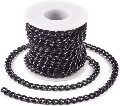 5 m Zwart Aluminium Curb Kettingen Ongelast Twisted Kettingen 10x7mm Voor Diy Ketting Armband Sieraden Maken