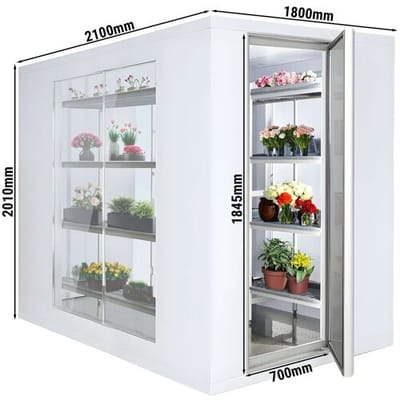 GGM Gastro Kühlzelle - 1800x2100mm - 5,88m³ - mit 3 Glasseiten Wit