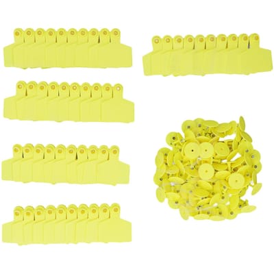 100 Stuks Blanco Labels voor Kalveren Blanco Identificatie Oormerk voor Rundvee Koeien Varkens Geiten Schapen Kalf yellow