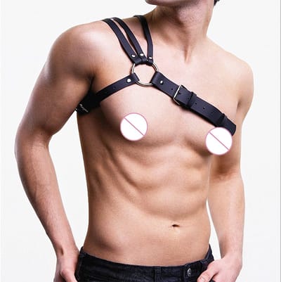 Genes - bondage harnas - Seks tuigje body - Erotische lingerie - Chastity belt - Body harnas - Jarretels - BDSM harnas - Leather panties - Bondage leather harness - PU Leren body harnas - Sextuigje voor mannen - Zwart