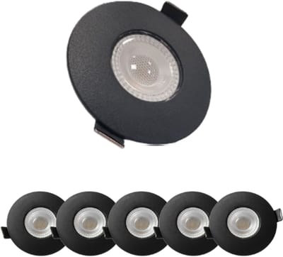 McShine - Set van 6 - LED Inbouwspot IP65 - Badkamerspot - Spatwaterdicht - 4,9W - 3000K - Ø88 mm - Zwart