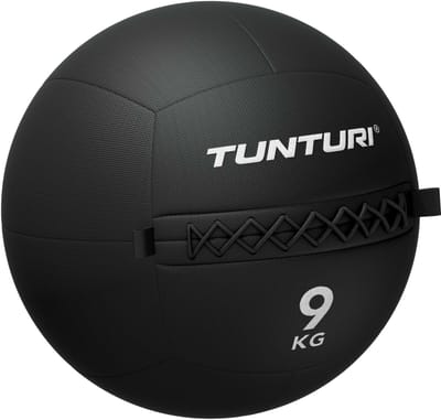 Tunturi Platinum Wall Ball - 9kg - Zwart - Incl. gratis fitness app