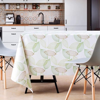 MTTproducts- Tafelzeil Waterdicht - Tafelkleed Afwasbaar - Tafelkleed Plastic - Tafelzeil 140 x 200 - Tafelkleed met Bladpatroon - Modern Design