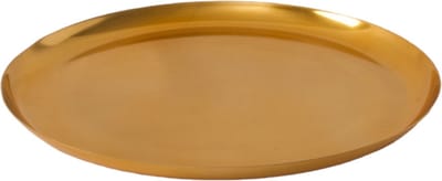 WinQ- Metalen schaal (d:30cm) in Goudkleur - decoratieschaal met opstaande rand - schaal voor kaarsen