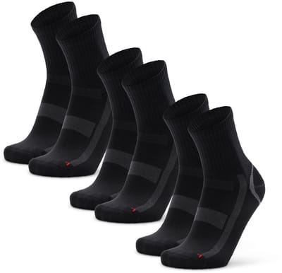 DANISH ENDURANCE Korte Sport Sokken - Lichte Compressie - Anti Blaren - 3-paar - Zwart/Grijs- Maat 43-47