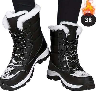 Nivard Snowboots - Sneeuwschoenen - Sneeuwboots - Dames - Wintersport - Ski - Skischoenen - Zwart - 38 - Hoog