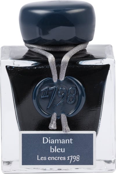 Jacques Herbin Vulpen inkt - Inkt 1798 - Diamant bleu - 50 ml - Blauw - zilveren glitters