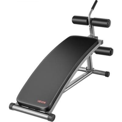 VEVOR Sit-Up Bench, gebogen buikspierbank, 6 niveaus, in hoogte verstelbaar (132 x 42 x 85 cm), rugtrainer (draagvermogen 272 kg), voor thuistraining in de sportschool, krachttraining, spiertraining voor het hele lichaam