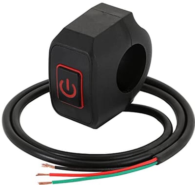 Motorfiets 22mm 7/8'' Stuurschakelaar - Kortstondige Knop voor Elektrische Start - Waterdichte Schakelaar met LED Licht