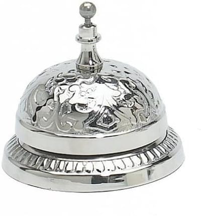 Service Desk Bell - Bel Bureau - Klantenservice Meldingen - Victoriaans Ontwerp - 3x3 Inch - Nikkel