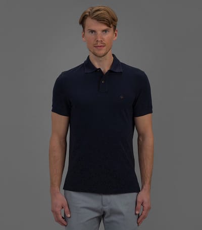 Laurent Vergne - Heren - Polo - Donkerblauw - 100% Katoen - maat XS - Slim fit