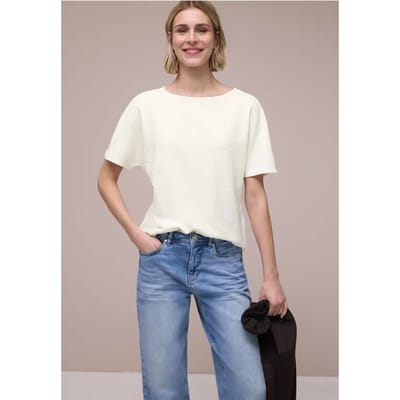 Shirt met structuur in effen kleur