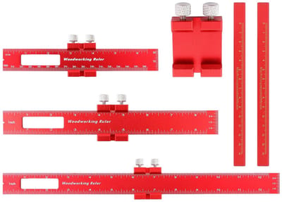 3 Pcs Tear Ruler - Aluminium Houtwerk Liniaal met Verstelbare Maatvoering voor DIY
