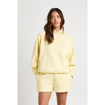 boohoo Dames Sweatshort Met Hoge Taille En Interne Trekkoord | Boter | Maat: XS