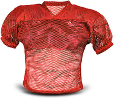 All Star FBJ2A Adult Porthole Mesh w/Double PM Y S/M Scarlet Football Jersey voor Sport American Football