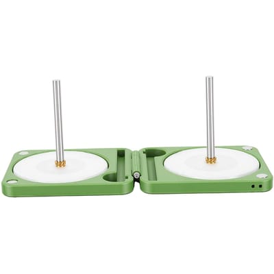 Porte-fil portable pliable double porte-fil bobineur fileur pour crochet tricot voyage vert beige